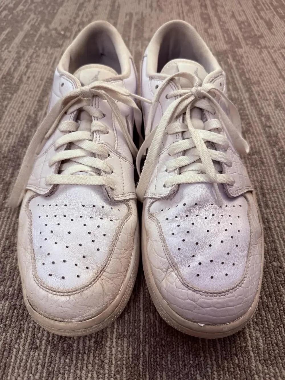 Nike Air Jordan 1 Low Golf Shoes Mens Size 12 White Croc Embossed DD9315-110